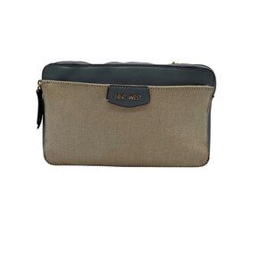 Nine West Beige And Blue Fabric Crossbody Bag